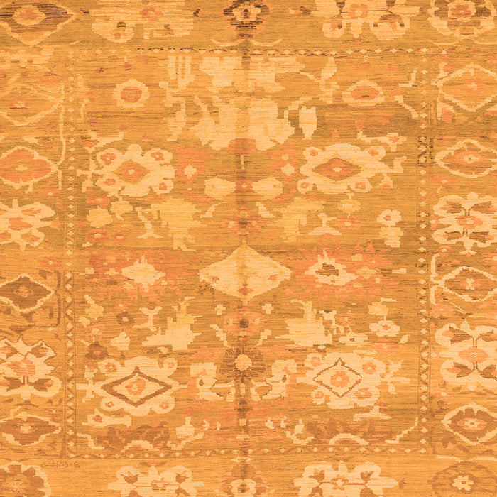 Square Machine Washable Oriental Orange Traditional Area Rugs, wshabs1752org