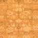 Square Machine Washable Oriental Orange Traditional Area Rugs, wshabs1752org