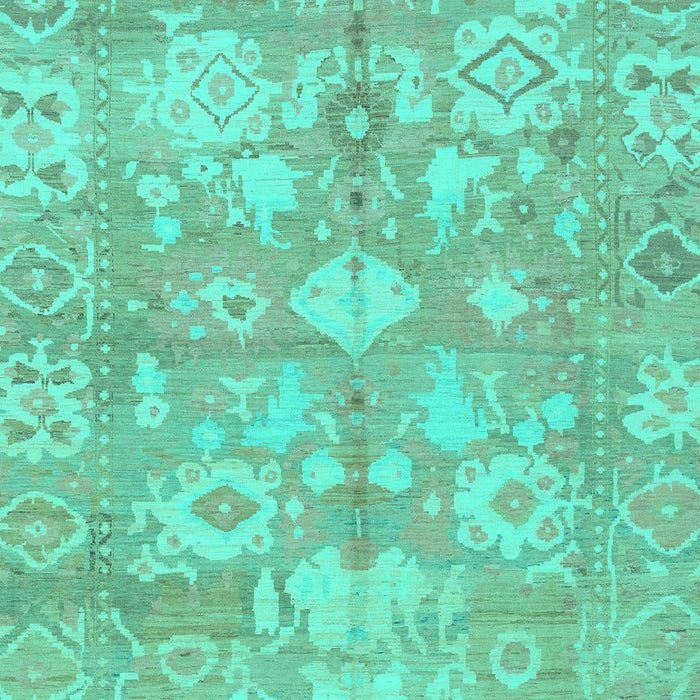 Machine Washable Oriental Turquoise Traditional Area Rugs, wshabs1752turq