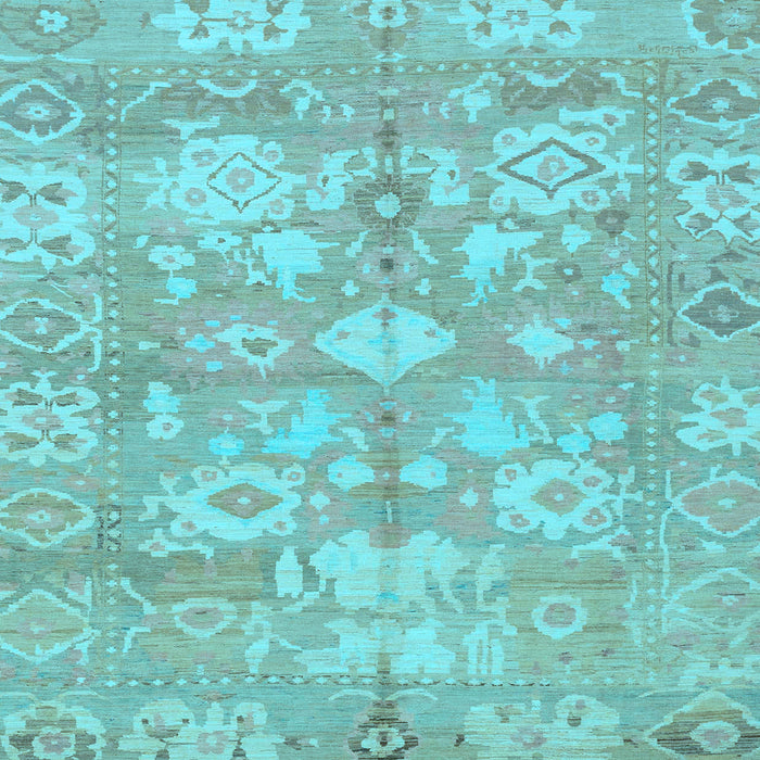 Square Machine Washable Oriental Light Blue Traditional Rug, wshabs1752lblu