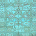 Square Machine Washable Oriental Light Blue Traditional Rug, wshabs1752lblu
