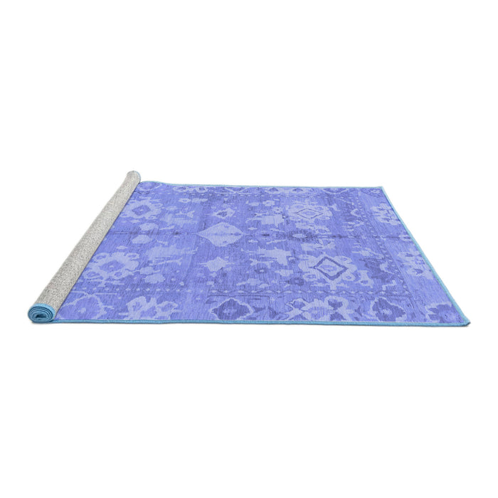 Sideview of Machine Washable Oriental Blue Traditional Rug, wshabs1752blu