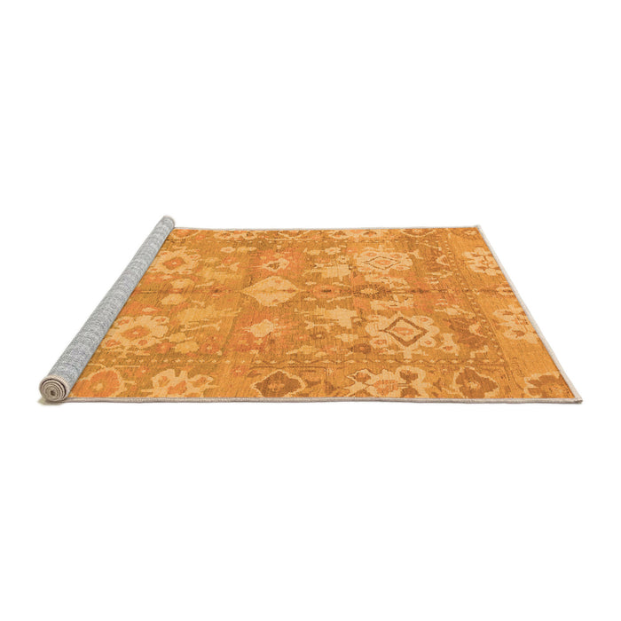 Sideview of Machine Washable Oriental Orange Traditional Area Rugs, wshabs1752org