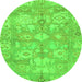 Round Oriental Green Traditional Rug, abs1752grn