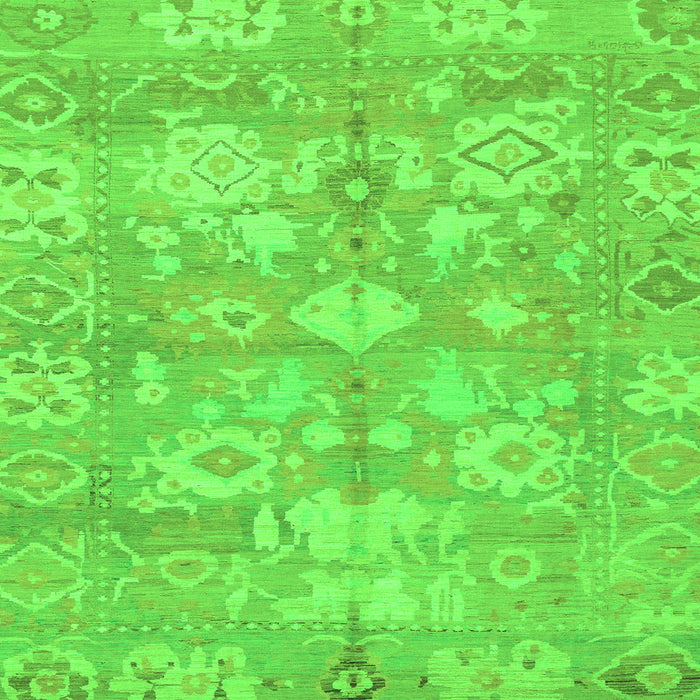 Square Oriental Green Traditional Rug, abs1752grn