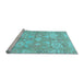 Sideview of Machine Washable Oriental Light Blue Traditional Rug, wshabs1752lblu