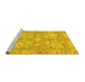Sideview of Machine Washable Oriental Yellow Traditional Rug, wshabs1752yw
