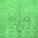 Square Machine Washable Oriental Emerald Green Traditional Area Rugs, wshabs1753emgrn