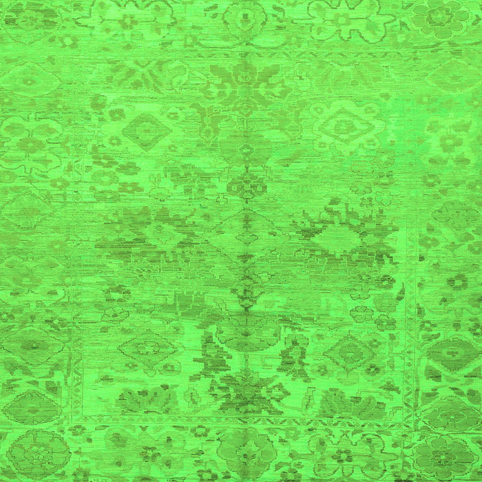 Square Machine Washable Oriental Green Traditional Area Rugs, wshabs1753grn