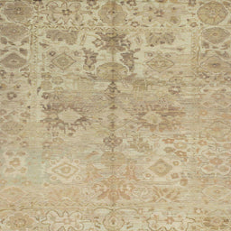 Square Abstract Ginger Brown Green Oriental Rug, abs1753