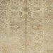 Square Abstract Ginger Brown Green Oriental Rug, abs1753