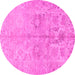 Round Oriental Pink Traditional Rug, abs1753pnk