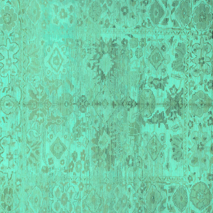Square Oriental Turquoise Traditional Rug, abs1753turq