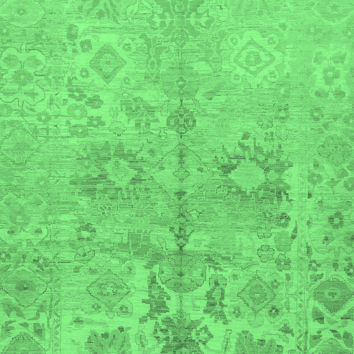 Machine Washable Oriental Emerald Green Traditional Area Rugs, wshabs1753emgrn