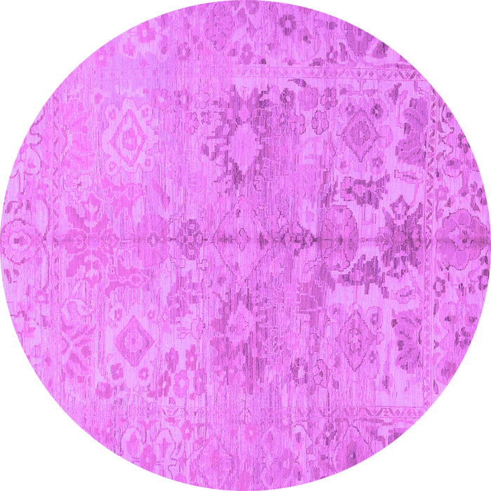 Round Machine Washable Oriental Purple Traditional Area Rugs, wshabs1753pur