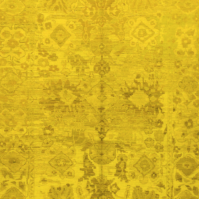 Machine Washable Oriental Yellow Traditional Rug, wshabs1753yw