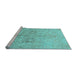 Sideview of Machine Washable Oriental Light Blue Traditional Rug, wshabs1753lblu