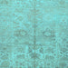 Square Oriental Light Blue Traditional Rug, abs1753lblu