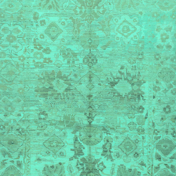 Machine Washable Oriental Turquoise Traditional Area Rugs, wshabs1753turq