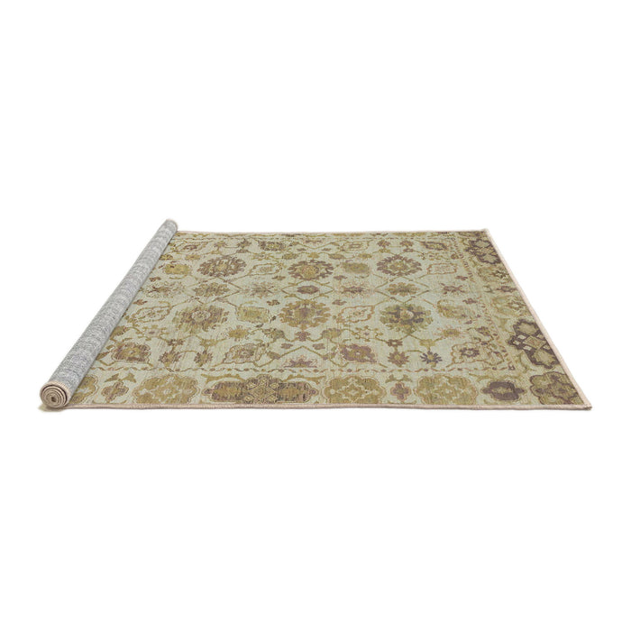 Sideview of Machine Washable Abstract Brown Rug, wshabs1754