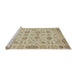 Sideview of Machine Washable Abstract Brown Rug, wshabs1754