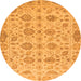 Round Abstract Orange Modern Rug, abs1754org