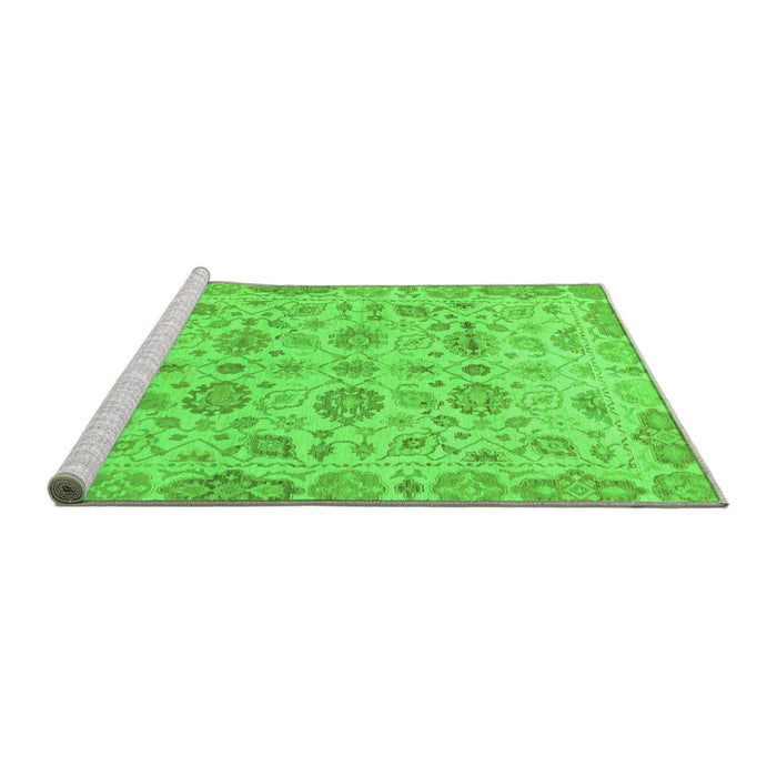 Sideview of Machine Washable Abstract Green Modern Area Rugs, wshabs1754grn