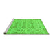 Sideview of Machine Washable Abstract Green Modern Area Rugs, wshabs1754grn