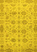 Machine Washable Abstract Yellow Modern Rug, wshabs1754yw