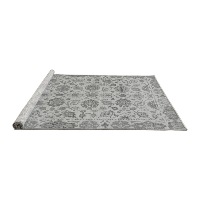 Sideview of Machine Washable Abstract Gray Modern Rug, wshabs1754gry