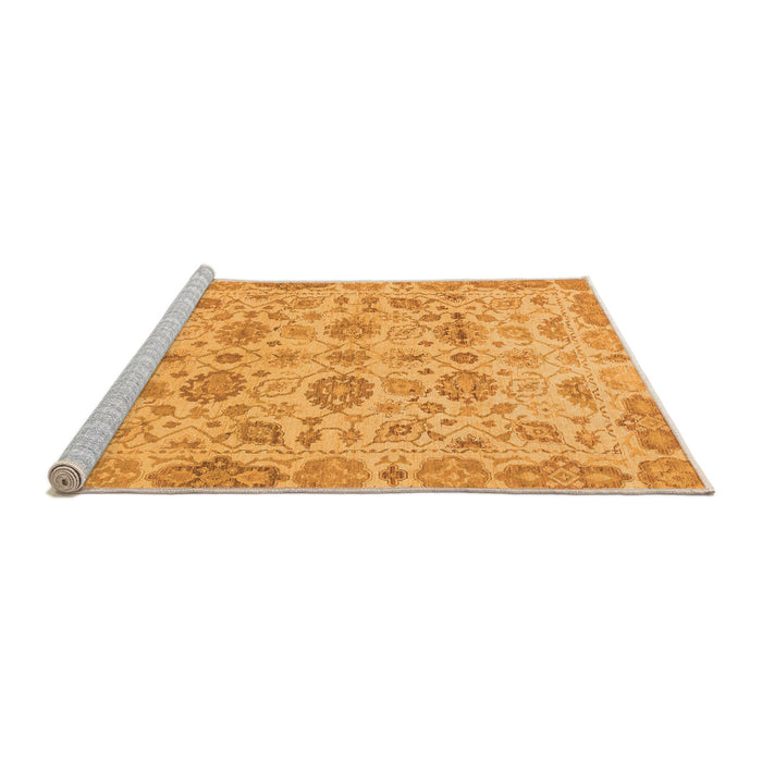 Sideview of Machine Washable Abstract Orange Modern Area Rugs, wshabs1754org