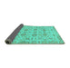 Sideview of Abstract Turquoise Modern Rug, abs1754turq