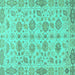 Square Abstract Turquoise Modern Rug, abs1754turq