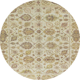 Round Abstract Brown Modern Rug, abs1754