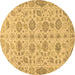 Round Abstract Brown Modern Rug, abs1754brn