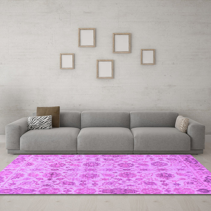 Machine Washable Abstract Purple Modern Area Rugs in a Living Room, wshabs1754pur