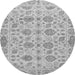 Round Abstract Gray Modern Rug, abs1754gry