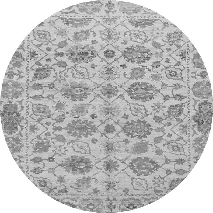 Round Machine Washable Abstract Gray Modern Rug, wshabs1754gry