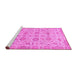 Sideview of Machine Washable Abstract Pink Modern Rug, wshabs1754pnk