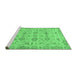 Sideview of Machine Washable Abstract Emerald Green Modern Area Rugs, wshabs1754emgrn