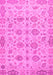 Machine Washable Abstract Pink Modern Rug, wshabs1754pnk