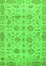 Machine Washable Abstract Green Modern Area Rugs, wshabs1754grn