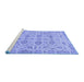 Sideview of Machine Washable Abstract Blue Modern Rug, wshabs1754blu