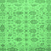 Square Machine Washable Abstract Emerald Green Modern Area Rugs, wshabs1754emgrn