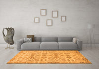 Machine Washable Abstract Orange Modern Rug, wshabs1754org