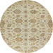 Round Machine Washable Abstract Brown Rug, wshabs1754