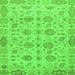 Square Machine Washable Abstract Green Modern Area Rugs, wshabs1754grn