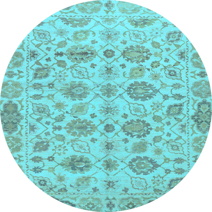Round Machine Washable Abstract Light Blue Modern Rug, wshabs1754lblu