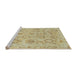 Sideview of Machine Washable Abstract Metallic Gold Rug, wshabs1755