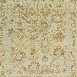 Square Machine Washable Abstract Metallic Gold Rug, wshabs1755